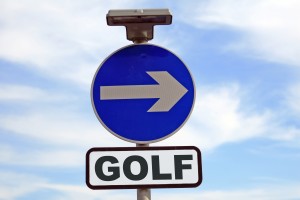 Conceptual golf sign